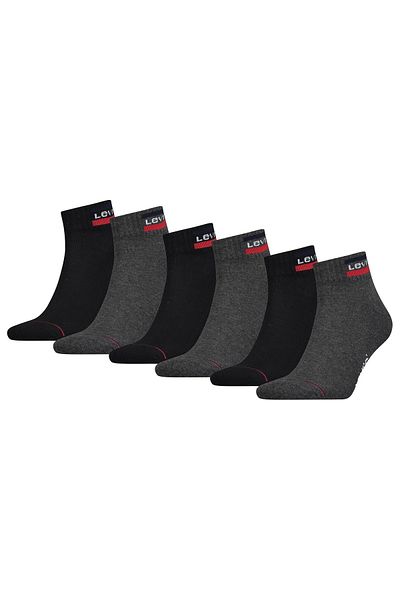 Levi's LEVI´S Unisex 6er Pack Sportsocken - Mid Cut SPRTWR, Logo, einfarbig