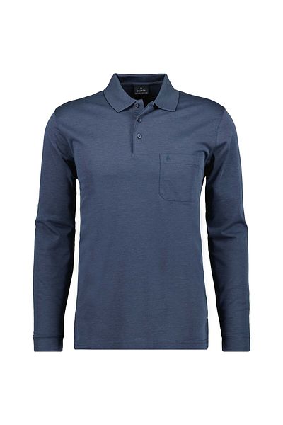 Ragman Herren Langarm-Poloshirt - Soft Knit Polo Knopf Langarm, Baumwollmischung, Knopfleiste, Easy