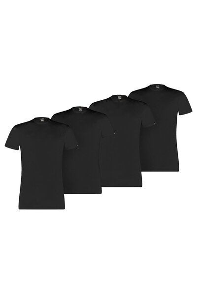 Puma Herren T-Shirt, 4er Pack - Basic Crew Tee, Rundhals, Kurzarm, uni
