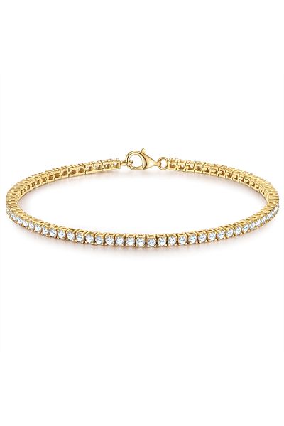 Trilani Silberarmband Armband Sterling Silber gelbgold Zirkonia weiß