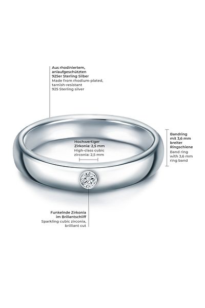 Trilani Silberring Ring Sterling Silber Zirkonia weiß
