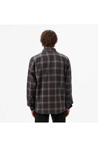 Lacoste Erkek Regular Fit Düğmeli Yaka Ekose Kahverengi Gömlek