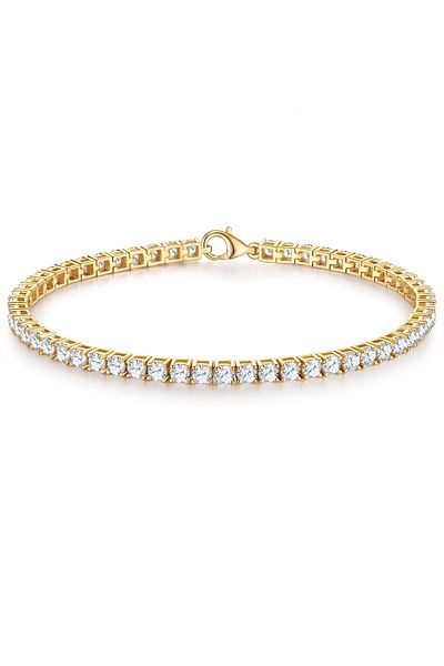Trilani Silberarmband Armband Sterling Silber gelbgold Zirkonia weiß