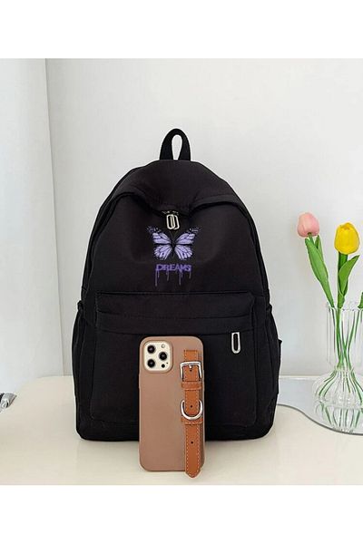 Denik Black Printed Laptop Backpack - for School, Course, Camping, Travel and Daily Use