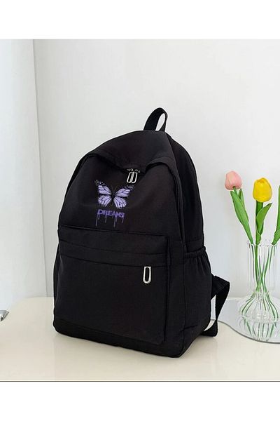 Denik Black Printed Laptop Backpack - for School, Course, Camping, Travel and Daily Use