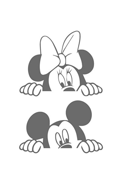 Sönmez Sticker Yan Ayna Mickey Mouse Sticker - Yan Ayna Sticker - Sağ Sol Set...