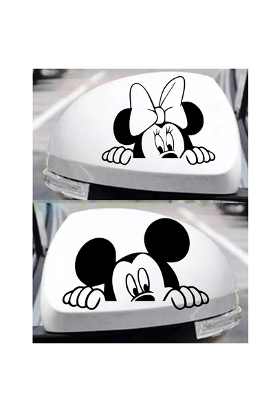 Sönmez Sticker Yan Ayna Mickey Mouse Sticker - Yan Ayna Sticker - Sağ Sol Set...