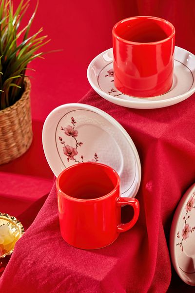 Erbaşlar Nora Series 12 Piece Luxury Ceramic Coffee Cup Set Turkish Coffee Cup