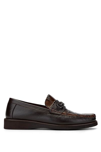 Tamer Tanca Men's Genuine Leather Brown Loafer Shoes
