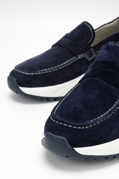 Valmenti Runo Чоловічі сині замшеві лофери з натуральної шкіри