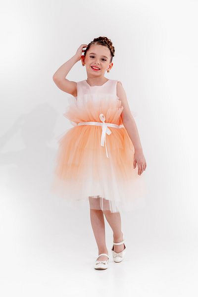 Eray Kids Βραδινό φόρεμα για κορίτσια με ζωσμένη φούστα με βολάν