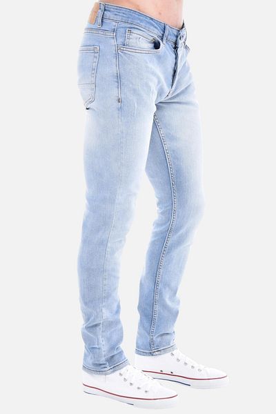 CEDY DENIM Pánské Slim Fit Ice Blue Jeans - Strečové, přiléhavé džíny Joe Regular Waist C300