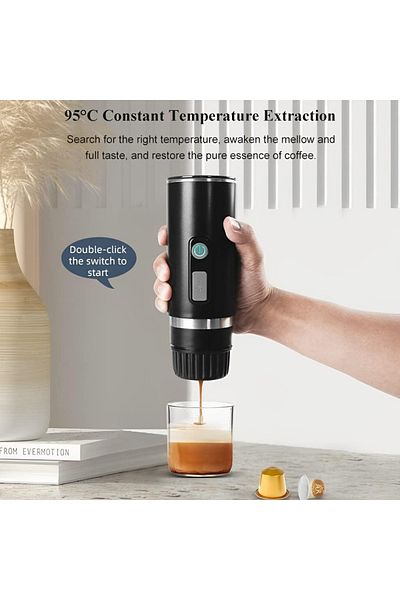 COOYA Automatic Espresso Machine, Portable Stainless Steel,For Coffee Powder,Small/Large Capsules