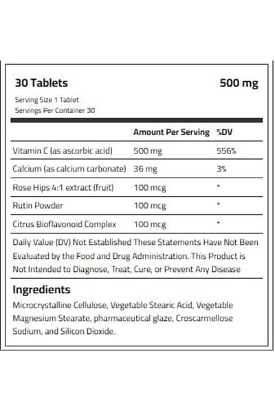 Body Builder Vitamin C, 500 mg, 30 Tablets, Supports Immune Health