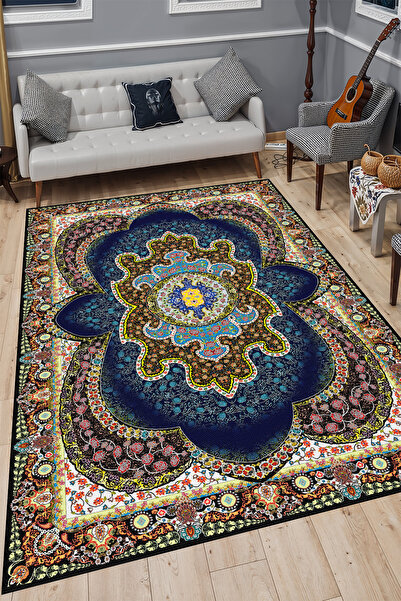 YTR HOME Dijital Baskı Yıkanabilir Kaymaz Taban Dekoratif Salon Mutfak Halısı...