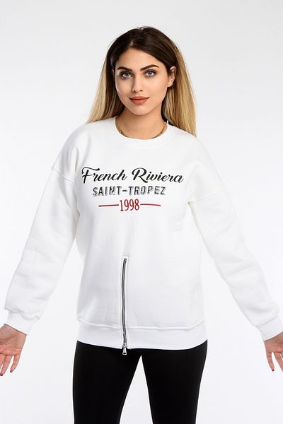 NEWCO SWEATSHIRT CU DETALII CU FERMOAR CU PRINT