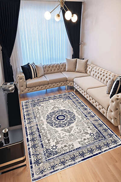 YTR HOME Dijital Baskı Yıkanabilir Kaymaz Taban Dekoratif Salon Mutfak Halısı...