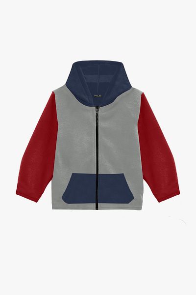 Vtklmn Vatkalimon Kids Κορίτσια Αγόρια Παιδικό Γκρι Κόκκινο Navy Blue Hooded Fleece Jacket με τσέπες