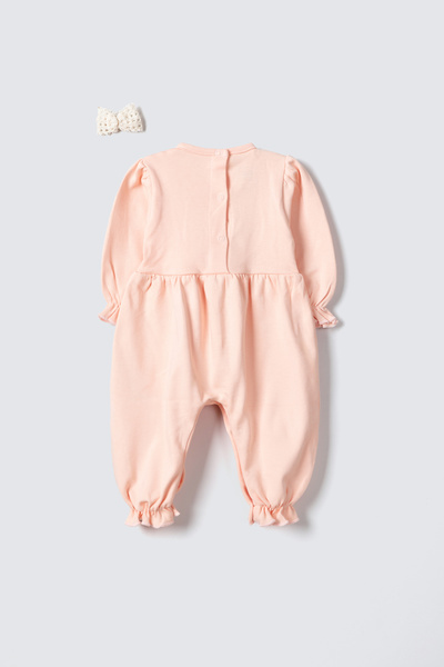 Rise Raba Baby Girl Lace Long Sleeve Jumpsuit with Buckle Gift 3-9 Months