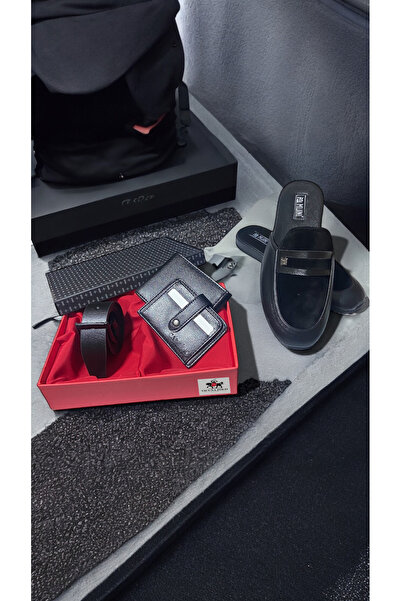 EXCLUSIVE Damat Terliği ve Vıcuna Polo Kemer cüzdan kartlık Seti