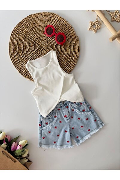 Minigimin Cicileri Міні-комплект з сердечками, перехресний, 2 предмети - білий