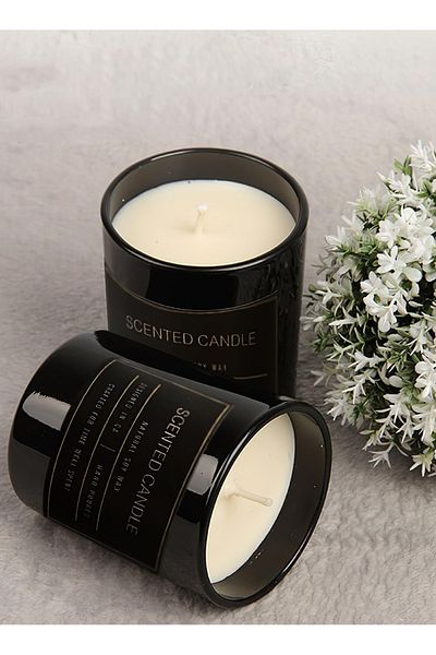 Saharaz شمعة برائحة اللافندر، شمع الصويا الطبيعي، عطر يدوم طويلاً، تخفيف التوتر، للاستخدام المنزلي، لون أسود