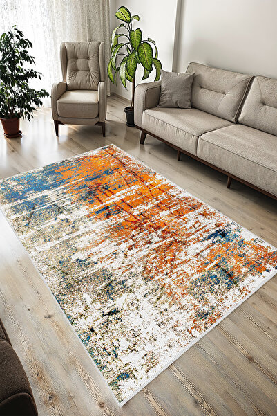 YTR HOME Dijital Baskı Yıkanabilir Kaymaz Taban Dekoratif Salon Mutfak Halısı...