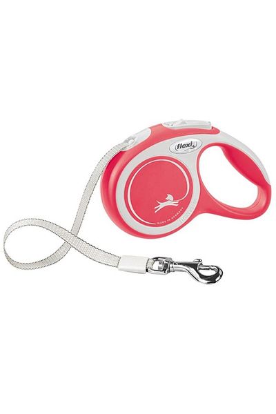 Flexi Red 5m Automatic Travel Leash - New Comfort Stripe (m)
