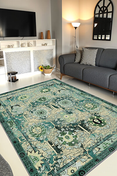 YTR HOME Dijital Baskı Yıkanabilir Kaymaz Taban Dekoratif Salon Mutfak Halısı...
