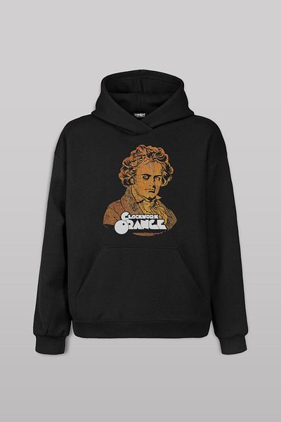 Kendim Seçtim Unisex Clockwork Orange Black Hooded Hoodie - Auto Orange and Book Movie Theme