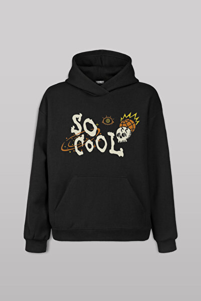 Kendim Seçtim Unisex Y2k Skull Galaxy Space Galaxy Logo Crna Sa kapuljačom Ho...