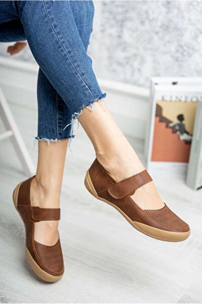 epaavm Ortapedik Ped Cırtlı Taba Ayakkabı