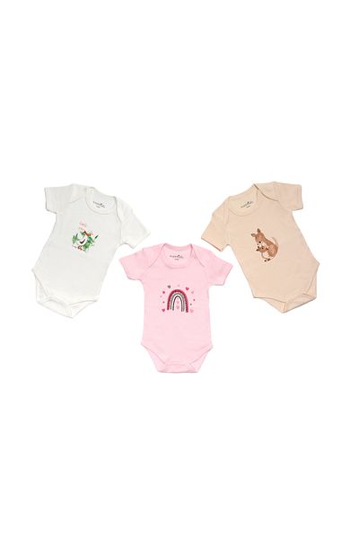 Messido 100% Cotton 3-Piece Baby Bodysuit - Girl
