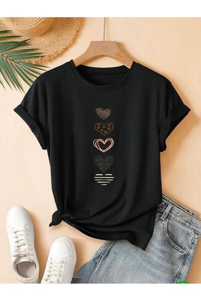 Medinenur TRICOU BASIC CU IMPRIMEU CU INIMI MULTIPLE