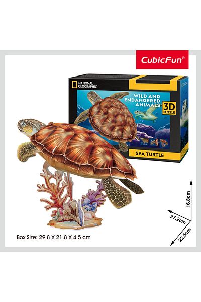 Cubic Fun National Geographic 3D Puzzle Sea Turtle 31 Pieces