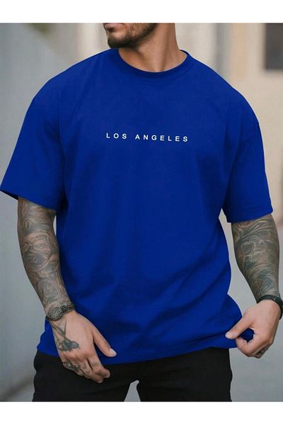 Medinenur LOS ANGELS BASIC T-SHIRT ΜΕ ΛΕΠΤΟΜΕΡΗ ΚΕΙΜΕΝΟ