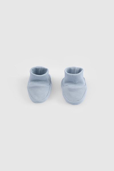 Little Gusto Organic Cotton Newborn Blue Booties