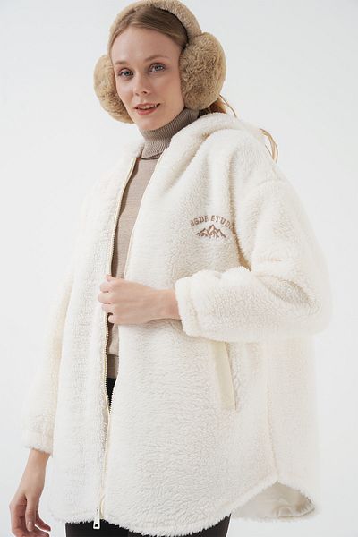 Bigdart 9102 Langer Ledermantel mit Kunstfell-Innenseite – Weiß