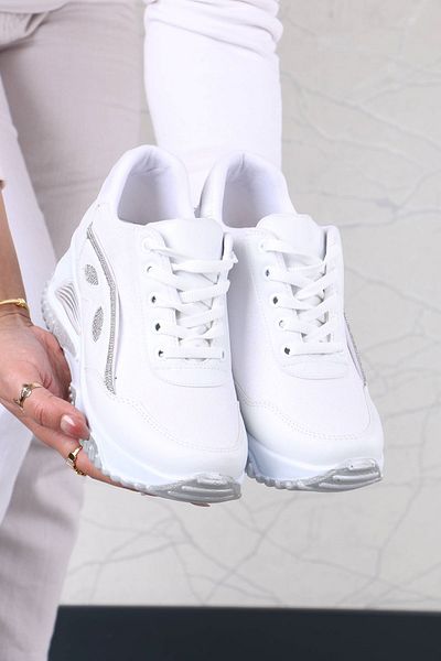 sefayol Pantofi sport de damă Elaine din piele mată albă