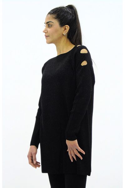 Tuğra Glitter Shoulder Detailed Tunic Blouse