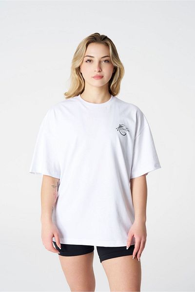 qlu Δελεαστική συλλογή Unisex Λευκό μπλουζάκι Oversize