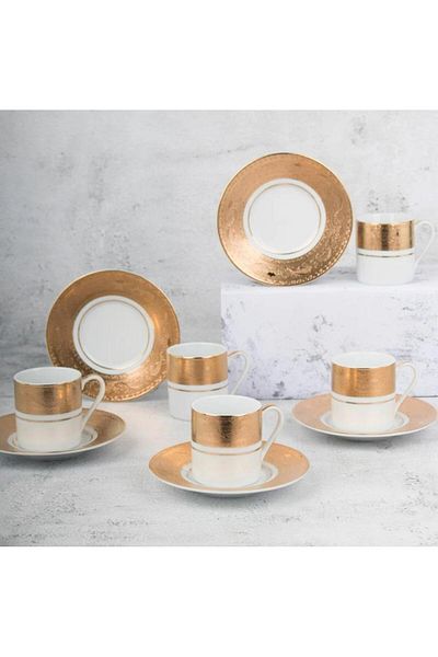 Dania Luxurious gold and silver Turkish coffee cups for 6 people