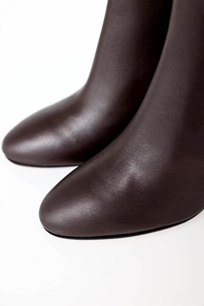 5in1Canpolat Μπότες με καφέ τακούνι 24454