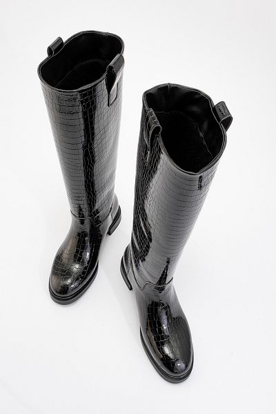 LuviShoes Γυναικείες μπότες ιππασίας ALASKA Black Print