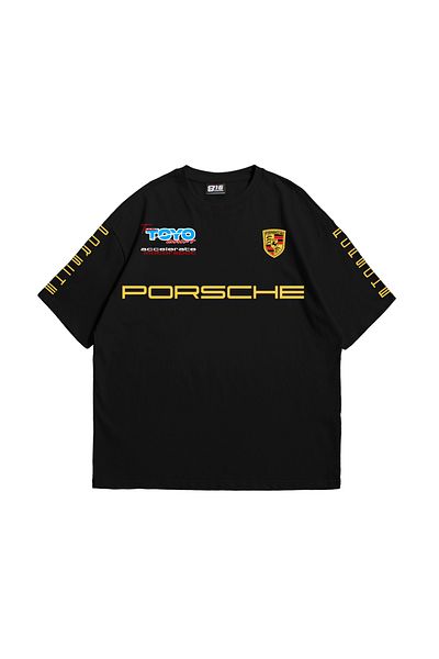 Sekizbiraltı Černé unisexové tričko s potiskem Racing Motorsport Car