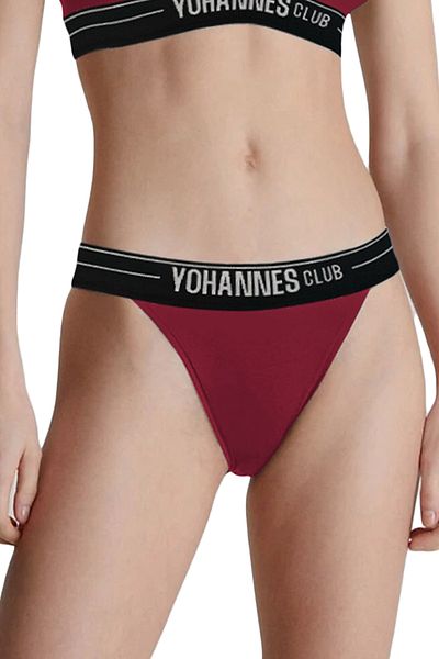 Yohannes Club Chiloți de damă, cu bandă de cauciuc, 2 buc, liliac, visiniu