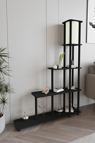 messer Escaleras Raflı Kitaplık Lambader Siyah