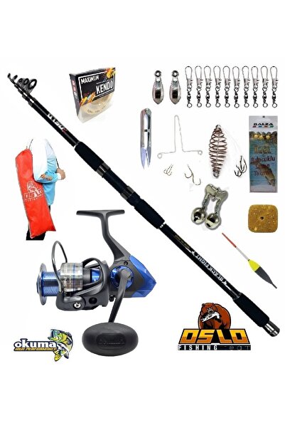 Okuma Safina SW-X SNW-6000A Oslo Black Fight 360cm 100-200gr Surf Sazan Kıyı Olta Takımı Seti