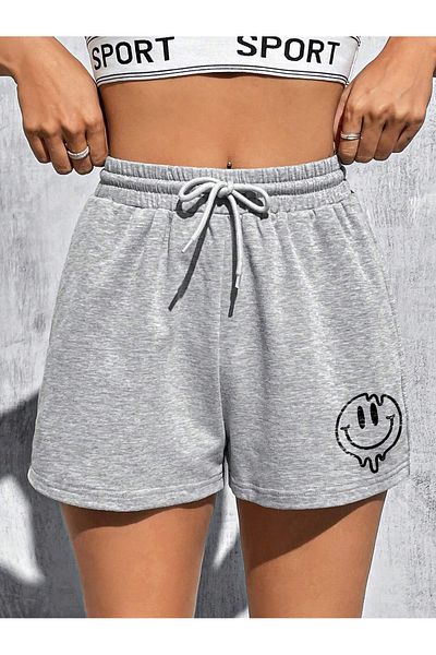De Carte Uvolněné sezónní unisex šortky s potiskem Smile Emoji Bermudy
