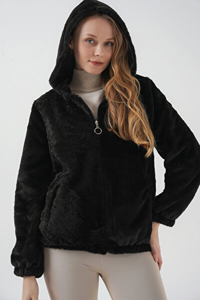 Bigdart 5091 Kapşonlu Kürklü Içi Astarlı Mont - Siyah